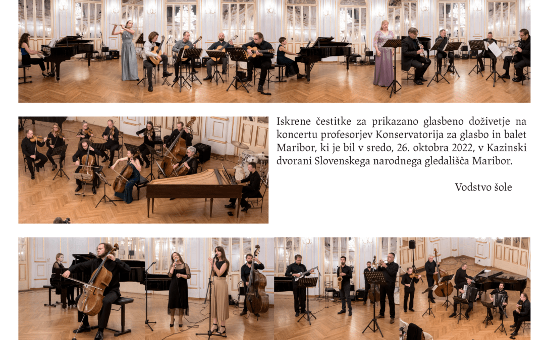 Čestitka za koncert profesorjev