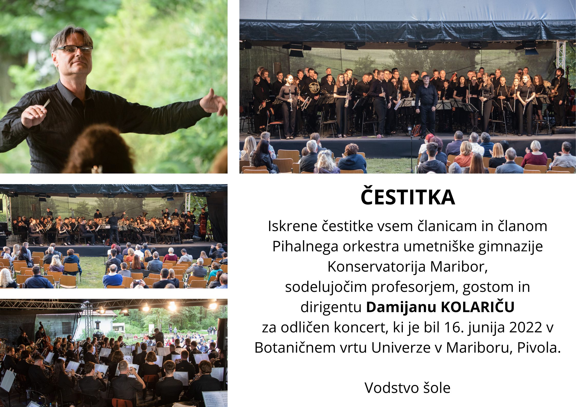 Čestitka za Koncert Pihalnega orkestra UMG v Pivoli Čestitka za Koncert Pihalnega orkestra UMG v Pivoli