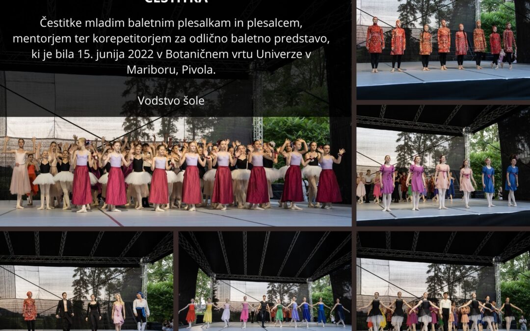 Čestitka za Svečani baletni večer v Pivoli