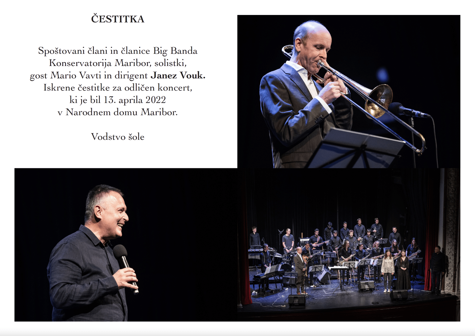Čestitka za koncert Big Banda 2022 Čestitka za koncert Big Banda 2022