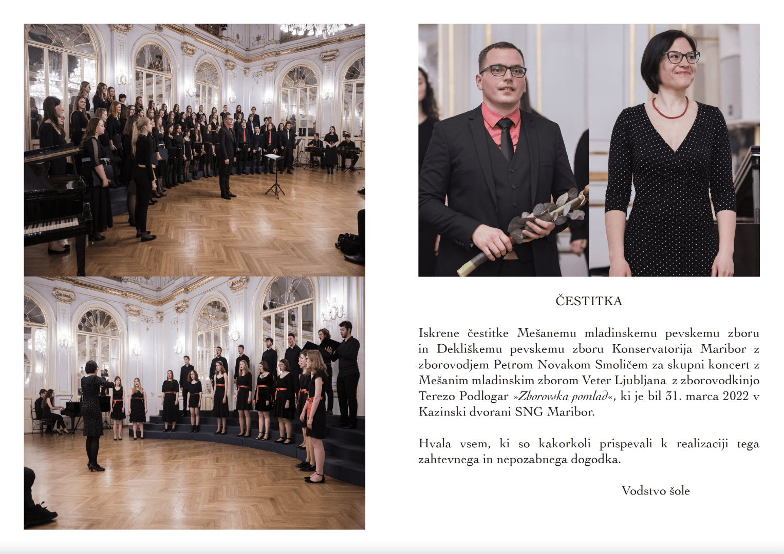 Čestitka za koncert zborov MeMPZ in DPZ Konservatorija Maribor in MeMPZ Veter Ljubljana Čestitka za koncert zborov MeMPZ in DPZ Konservatorija Maribor in MeMPZ Veter Ljubljana