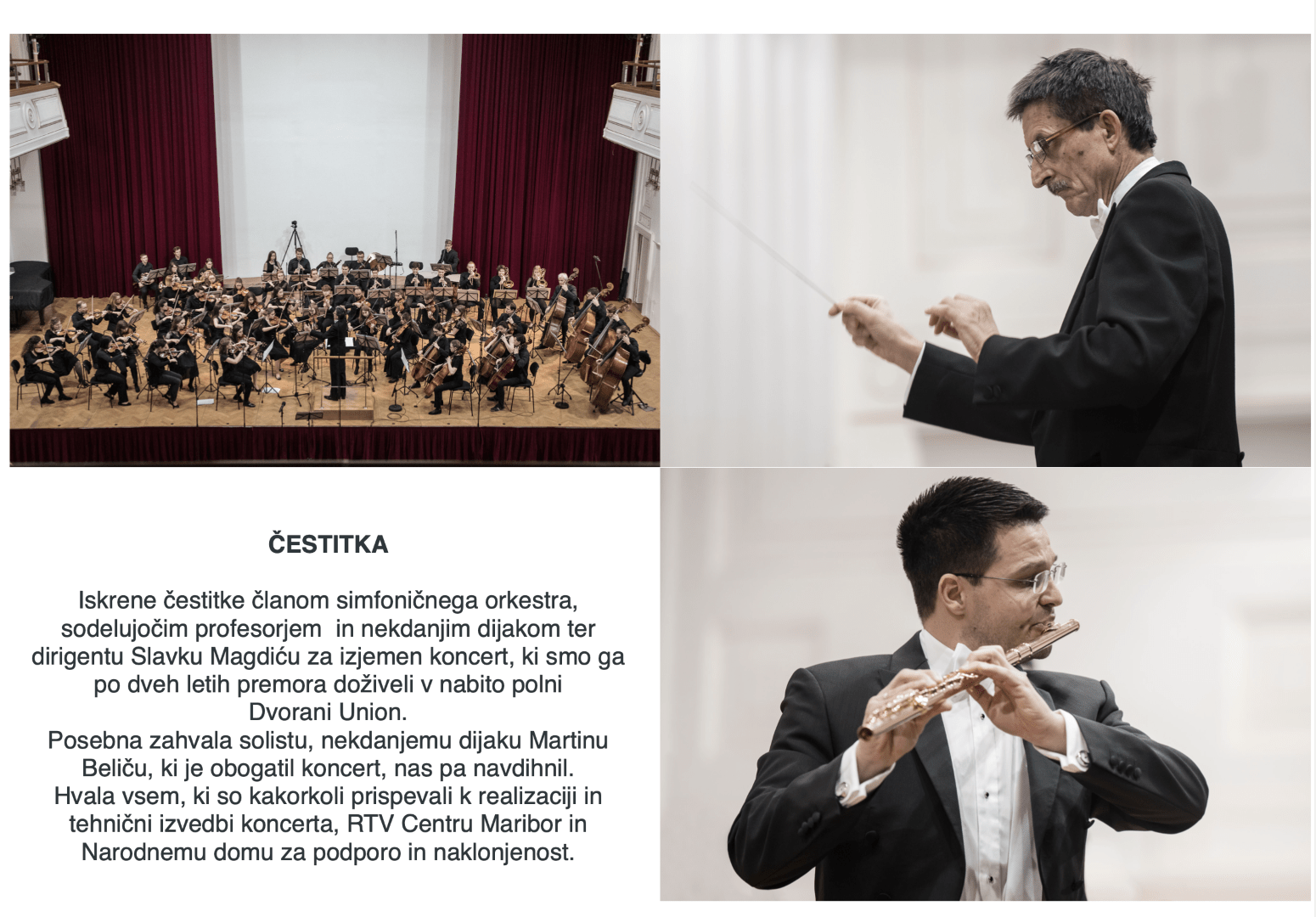 Čestitka za koncert simfoničnega orkestra Čestitka za koncert simfoničnega orkestra