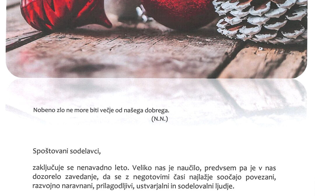 Praznična čestitka za zaposlene