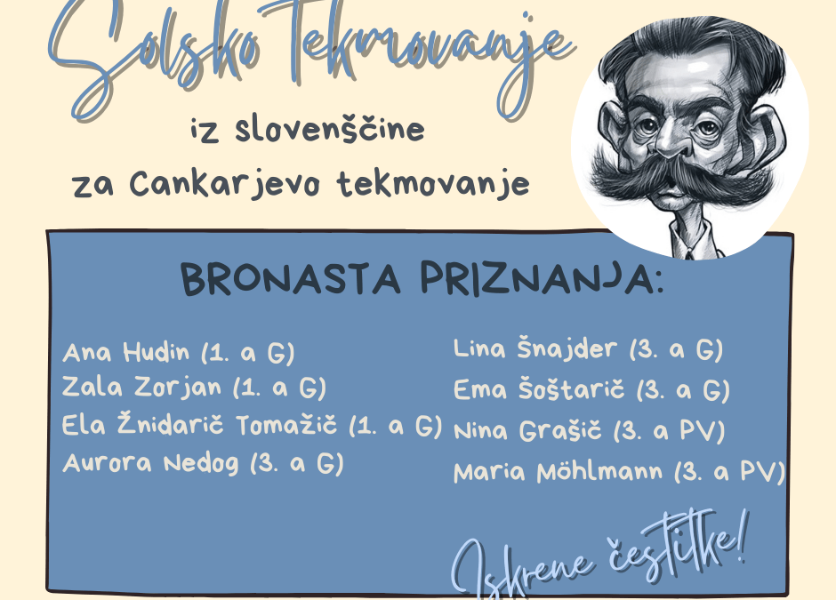 Rezultati šolskega tekmovanja iz slovenščine