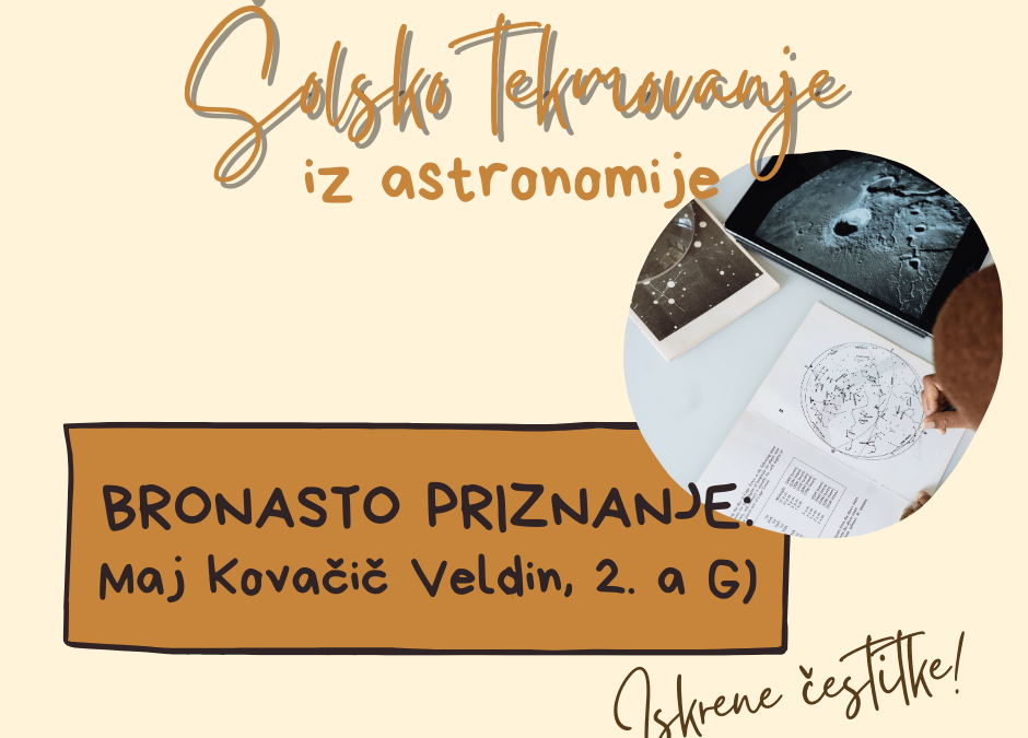 Rezultati šolskega tekmovanja iz astronomije
