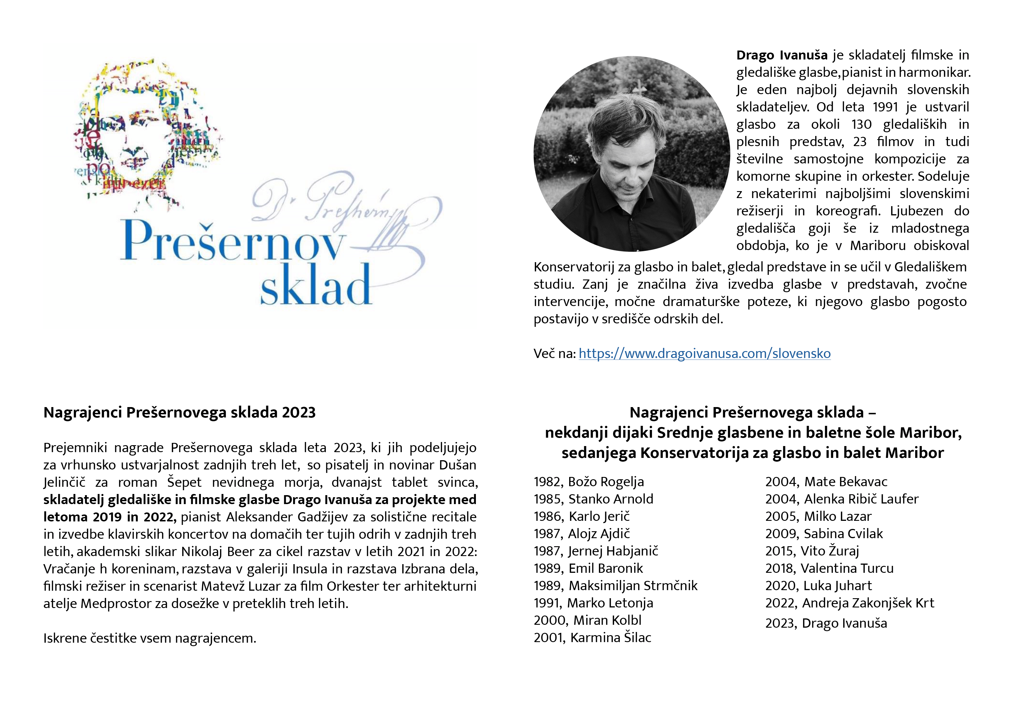 Nagrajenci Prešernovega sklada
