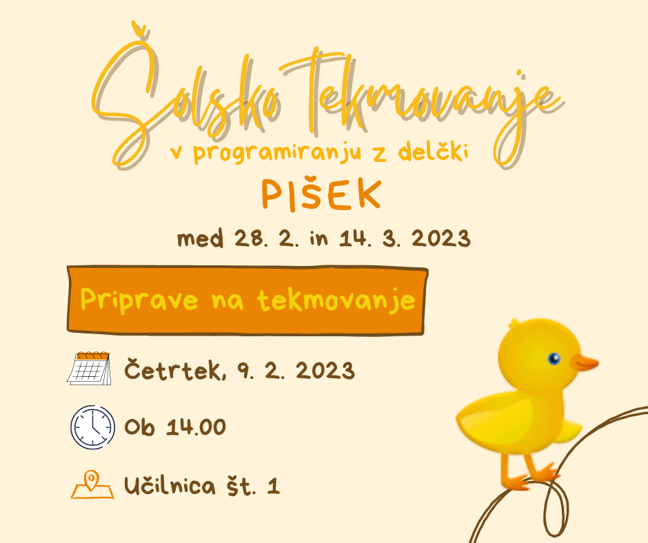 Šolsko tekmovanje Pišek Šolsko tekmovanje Pišek