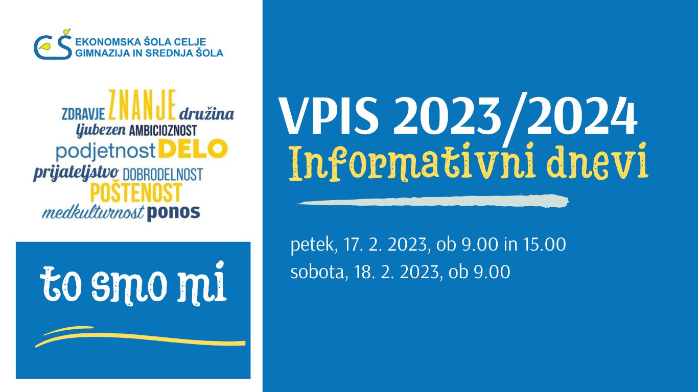 VPIS 2023/2024 – INFORMACIJE ZA OSNOVNOŠOLCE