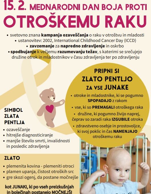 15. 2. MEDNARODNI DAN BOJA PROTI OTROŠKEMU RAKU