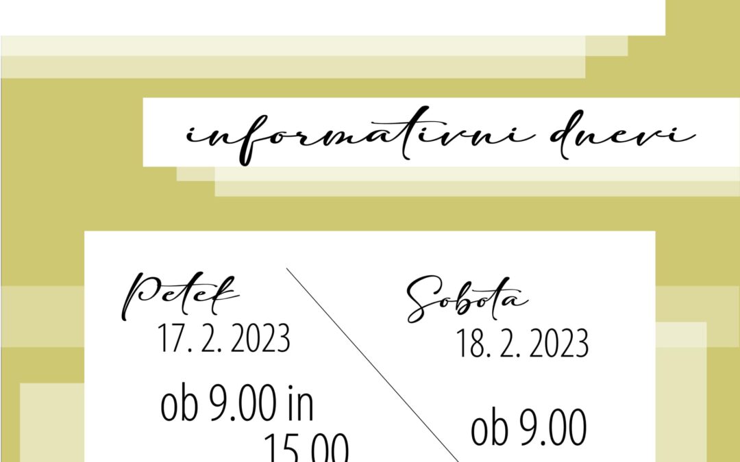 Informativni dnevi 2023 – posebne predstavitve