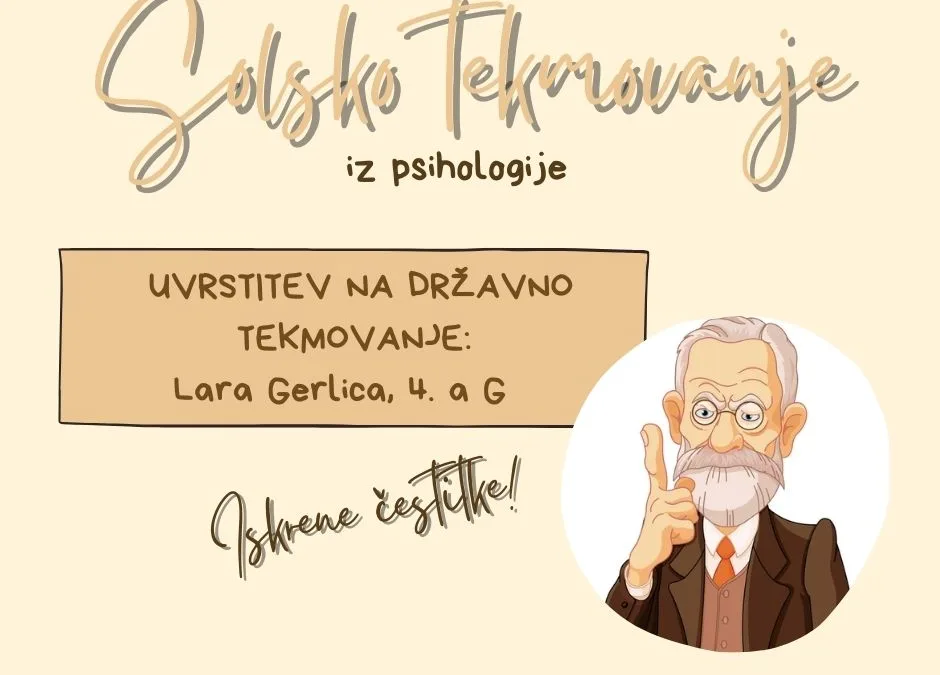 Rezultati šolskega tekmovanja iz psihologije