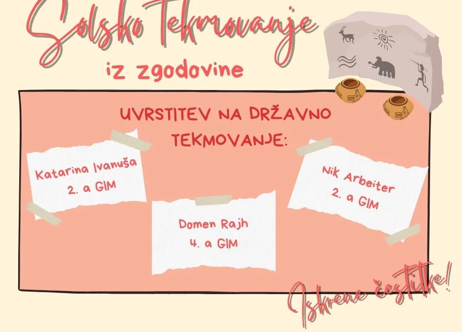 Rezultati šolskega tekmovanja iz zgodovine