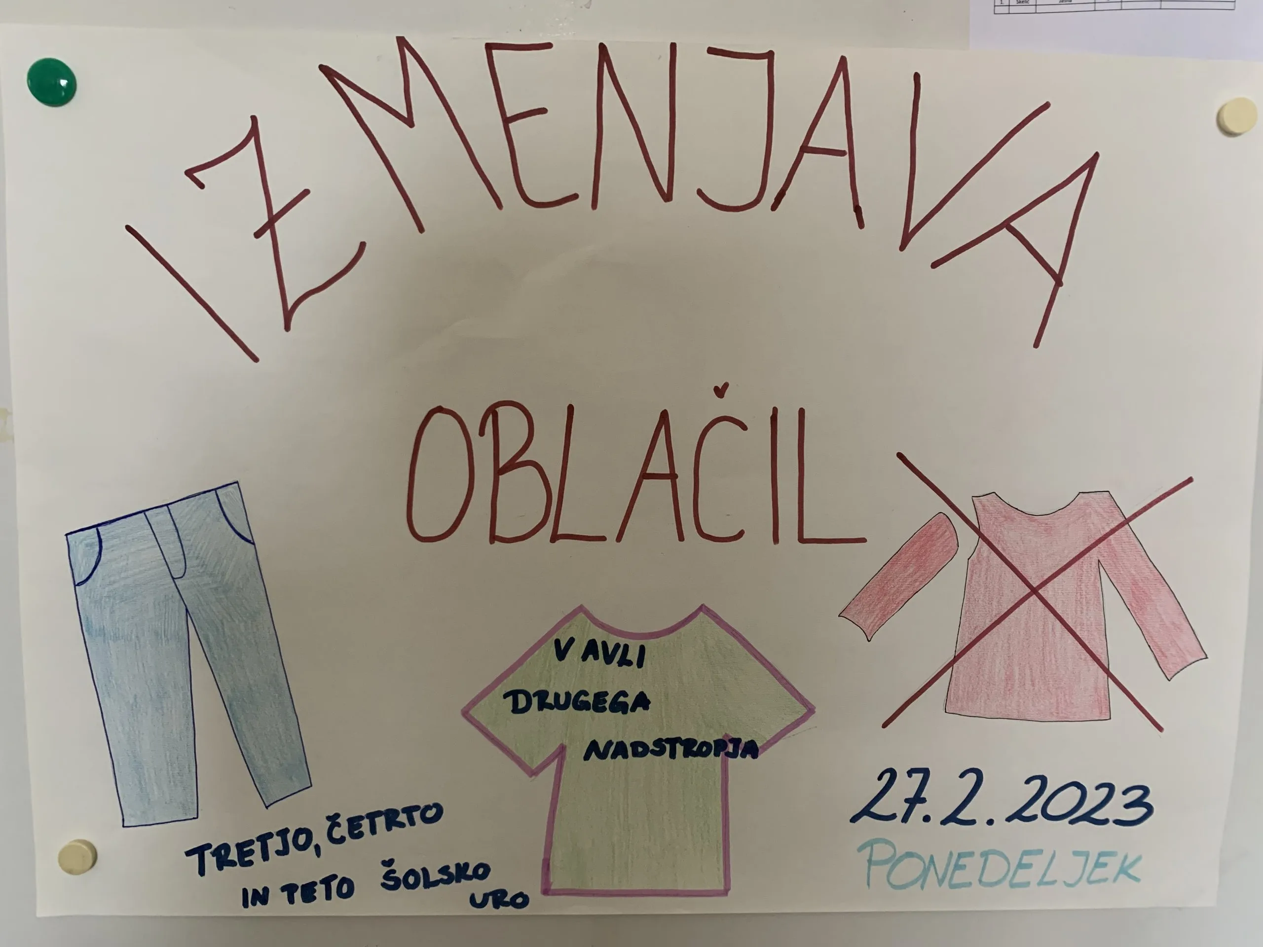 Izmenjava oblačil Izmenjava oblačil