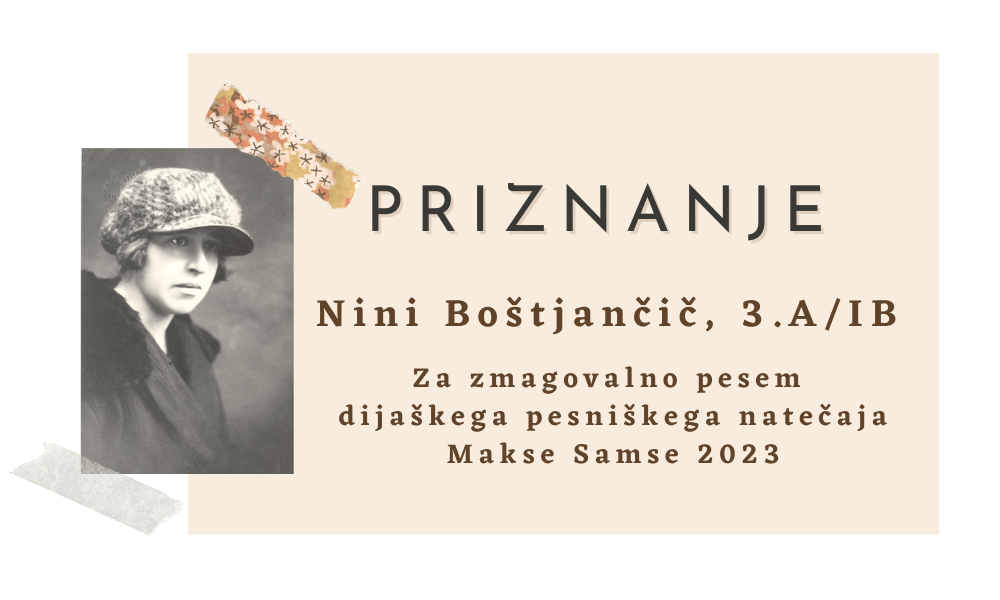 Zmagovalna pesem dijaškega pesniškega natečaja Makse Samse 2023