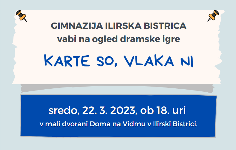 Karte so, vlaka ni