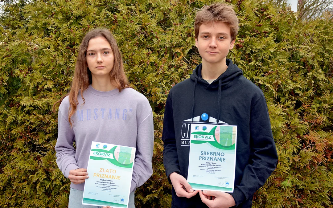 SREBRNO IN ZLATO PRIZNANJE NA EKOKVIZU ZA SREDNJE ŠOLE