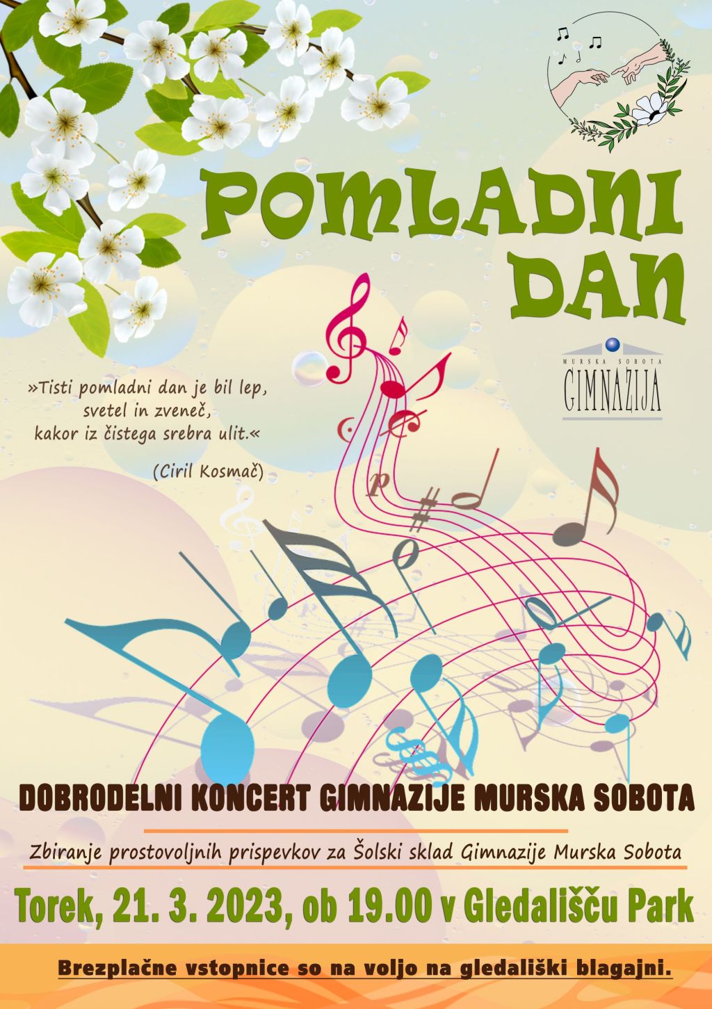 Pomladni dan – dobrodelni koncert za Šolski sklad Gimnazije Murska Sobota Pomladni dan – dobrodelni koncert za Šolski sklad Gimnazije Murska Sobota