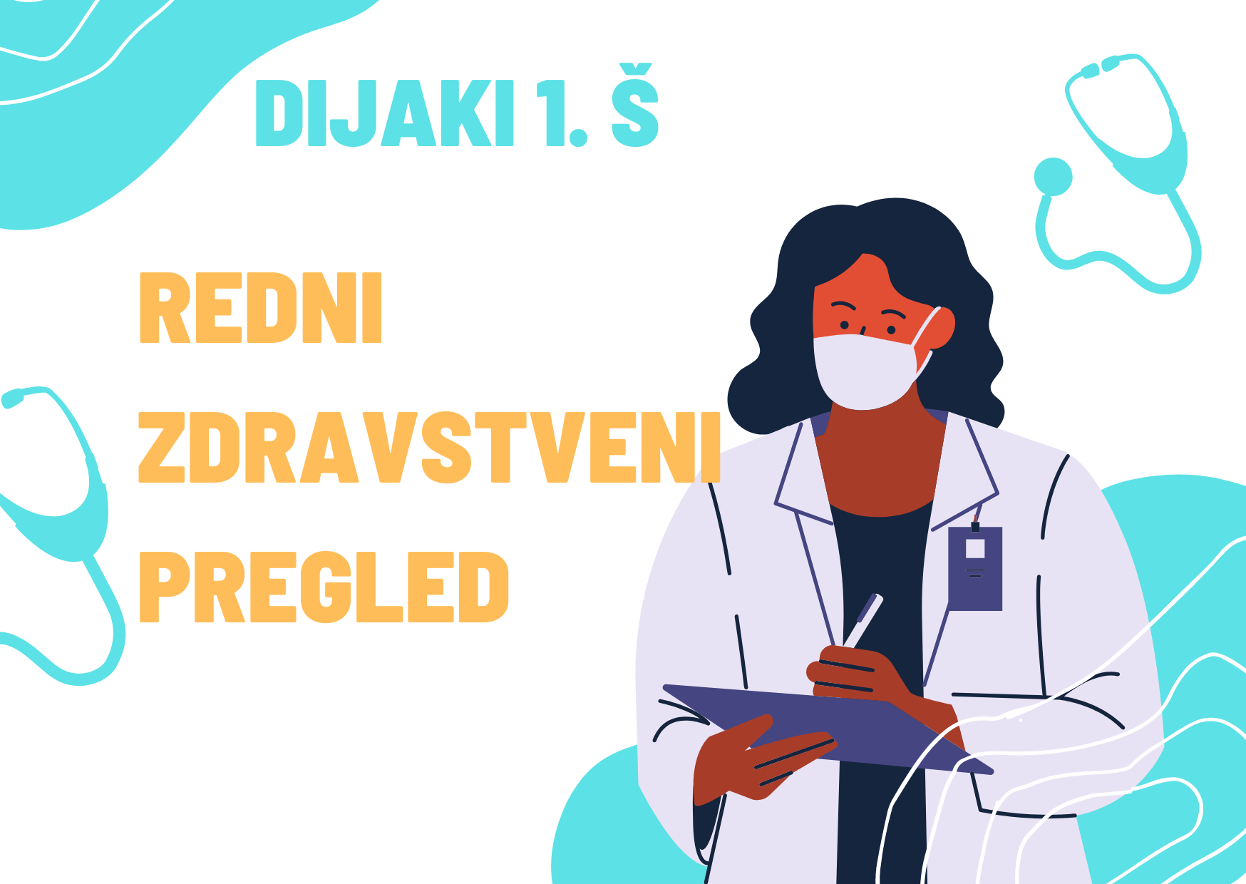 Redni preventivni zdravstveni pregled za dijake 1. Š – NOV TERMIN!