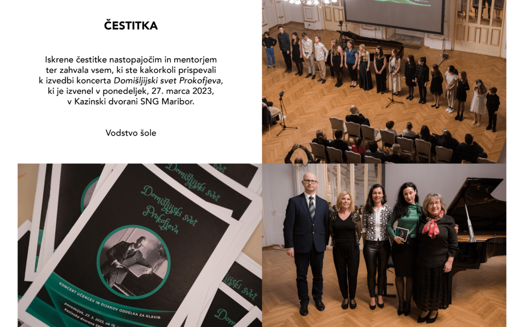 Čestitka za koncert Domišljijski svet Prokofjeva