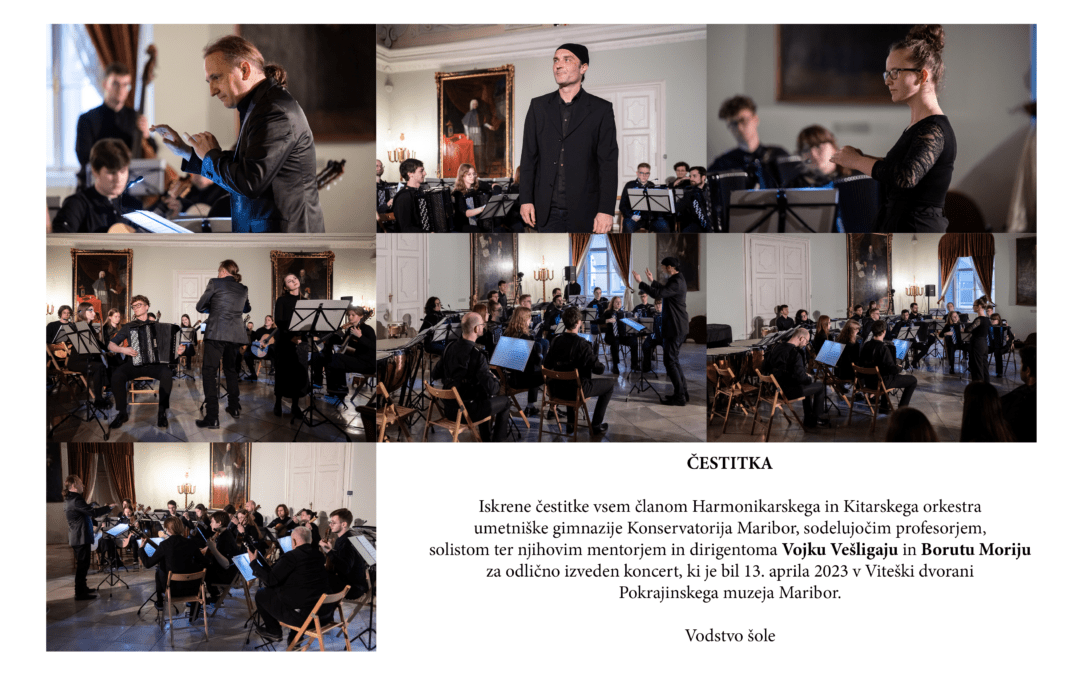 Čestitka za koncert Harmonikarskega in kitarskega orkestra UMG