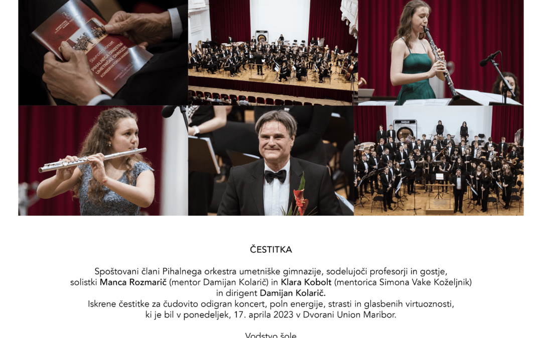Čestitka za koncert pihalnega orkestra UMG