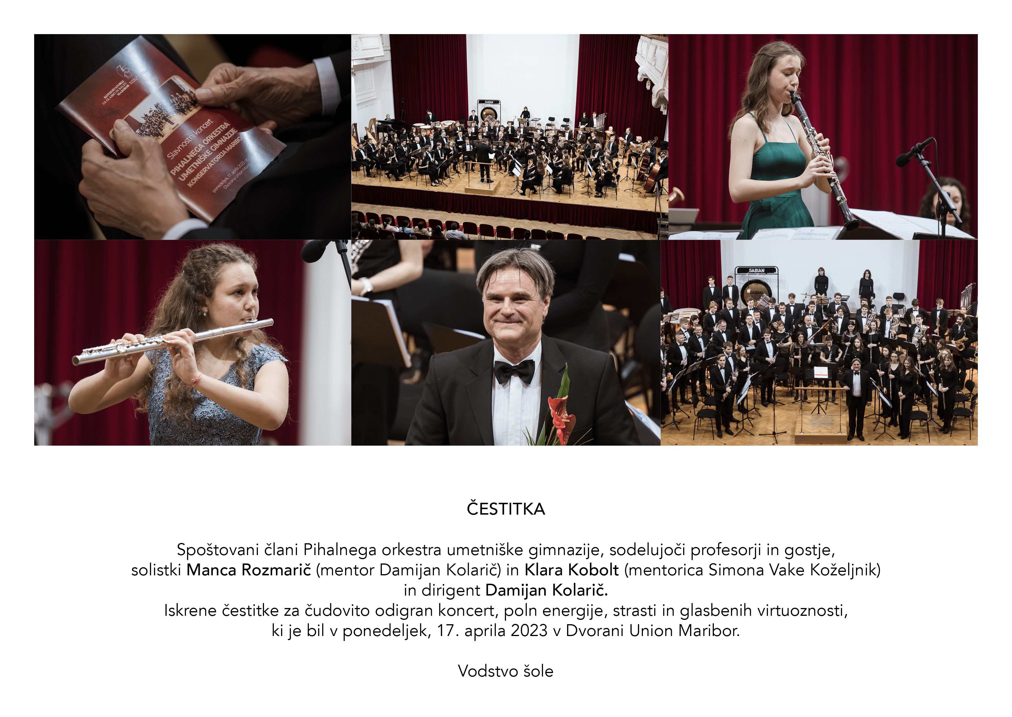 Čestitka za koncert pihalnega orkestra UMG