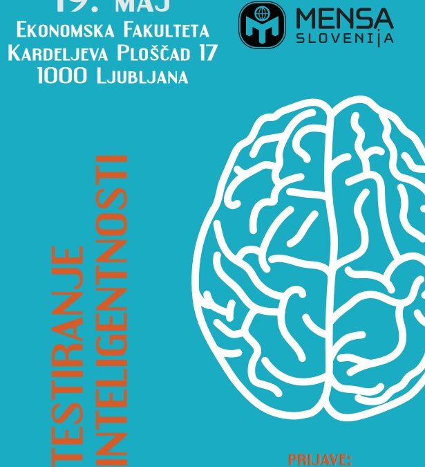 Vabilo na uradno testiranje IQ za vse osebe starosti nad 15 let