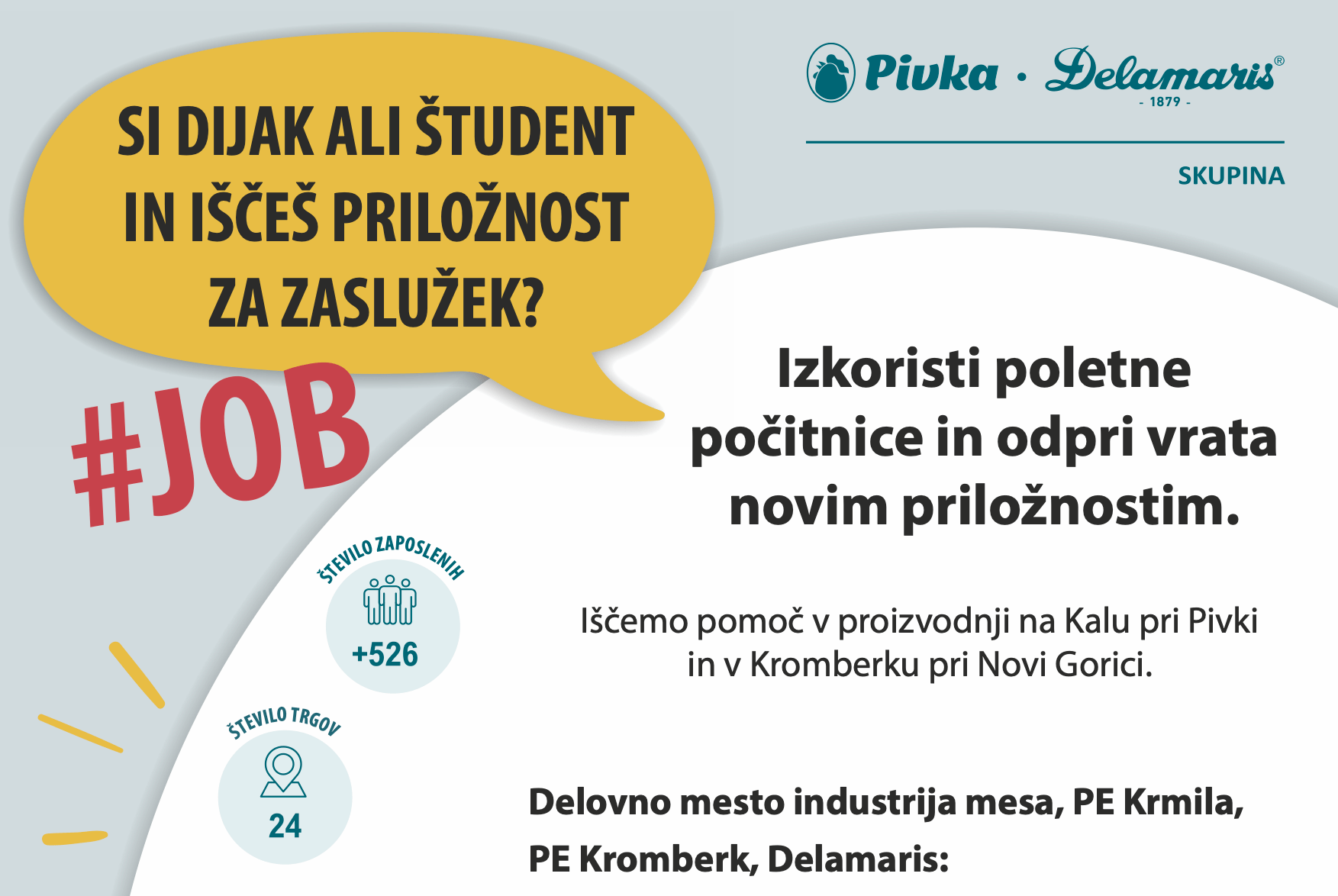 Pivka d.d. nudi študentsko delo