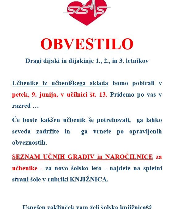 Obvestilo UČBENIŠKI SKLAD
