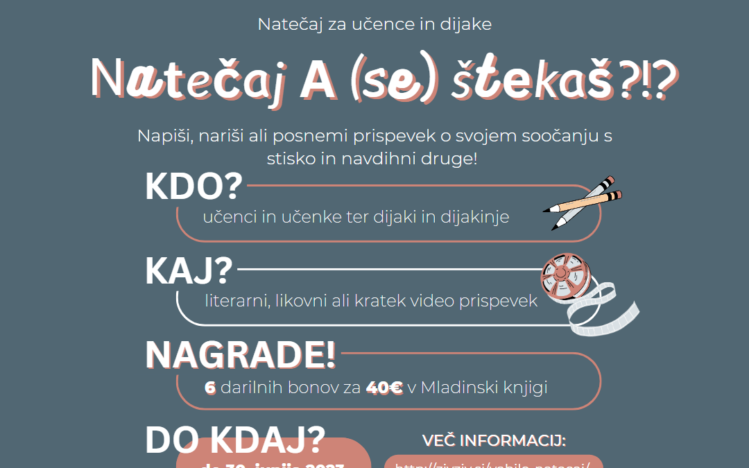 Vabilo k sodelovanju v nagradnem natečaju za mladostnike na temo duševnega zdravja