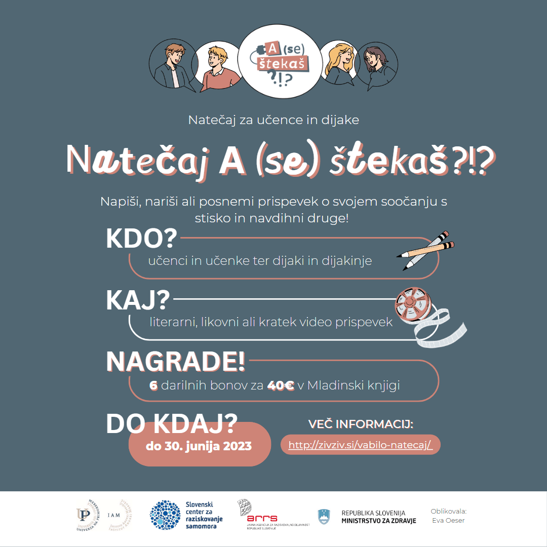Vabilo k sodelovanju v nagradnem natečaju za mladostnike na temo duševnega zdravja