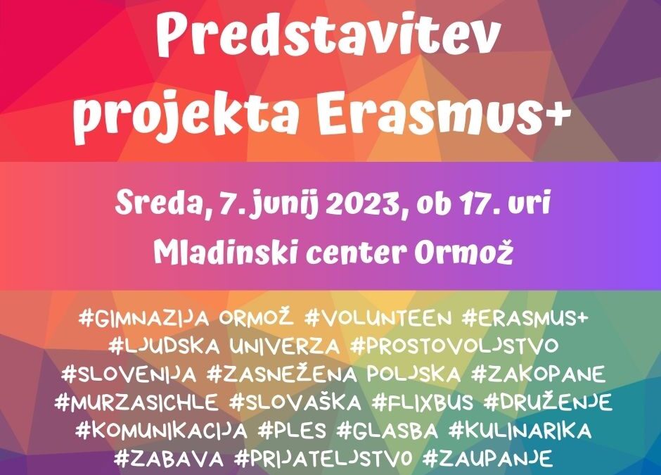 Predstavitev projekta Erasmus+