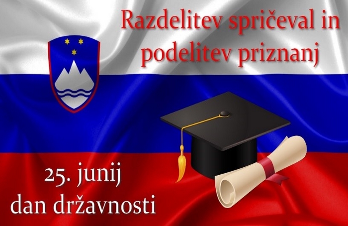 Podelitev spričeval in priznanj ter obeležitev dneva državnosti