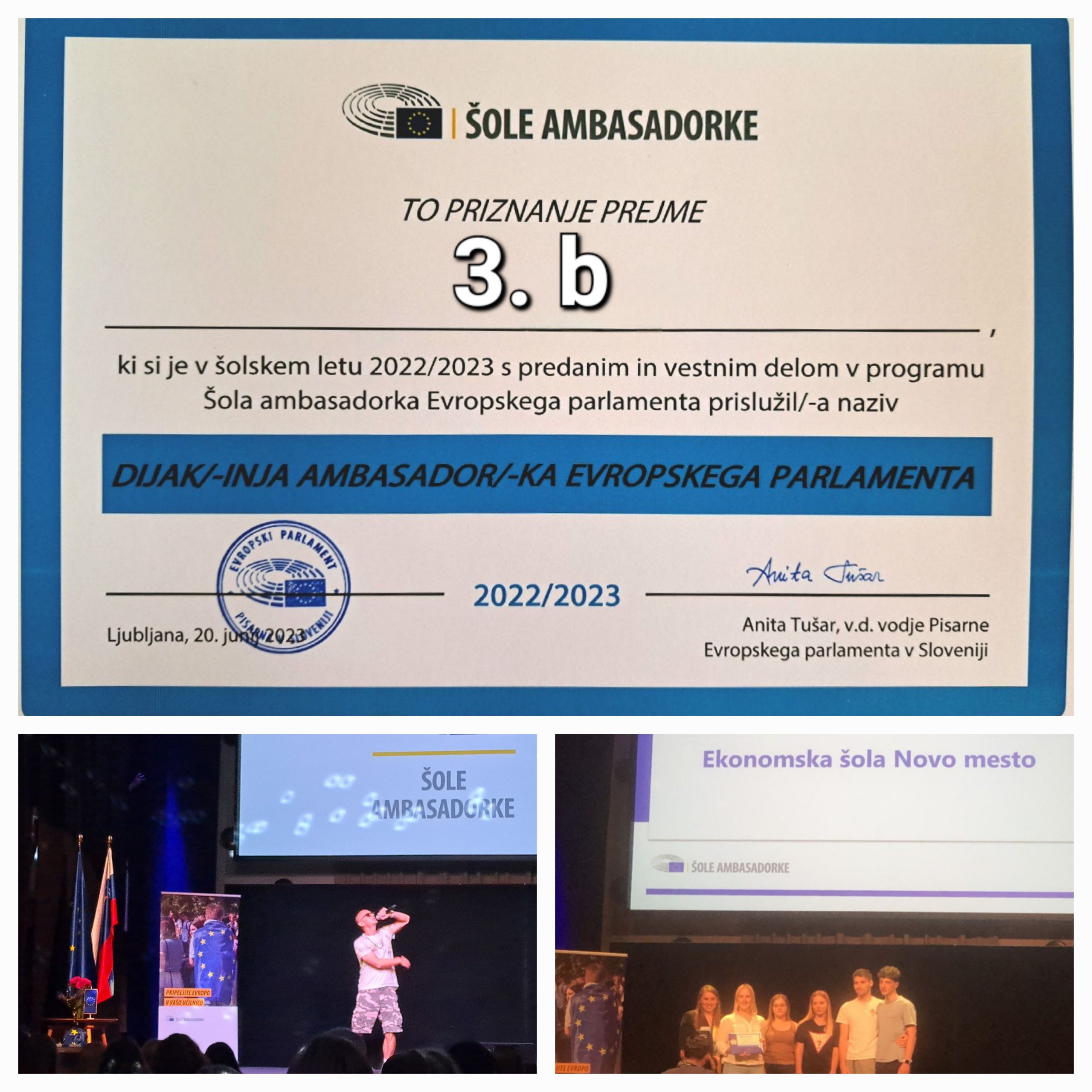 Ekonomska šola Novo mesto – Šola ambasadorka Evropskega parlamenta Ekonomska šola Novo mesto – Šola ambasadorka Evropskega parlamenta