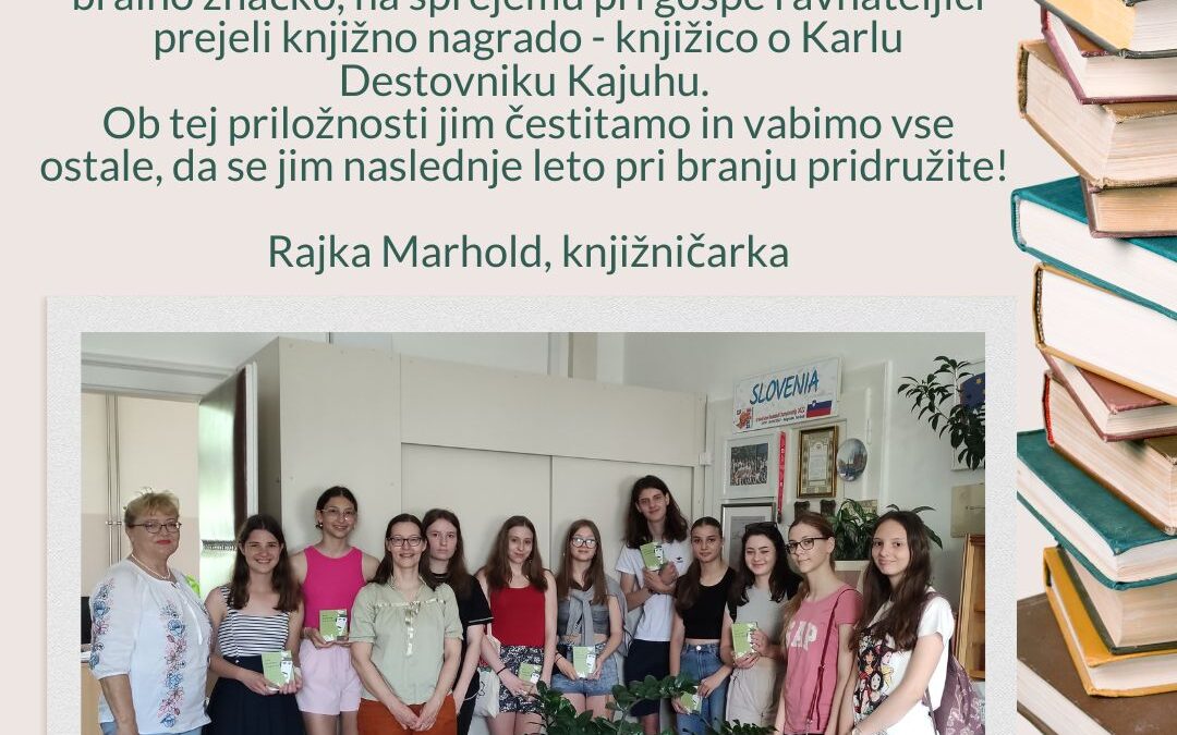 Podelitev nagrad bralnoznačkarjem, junij 2023