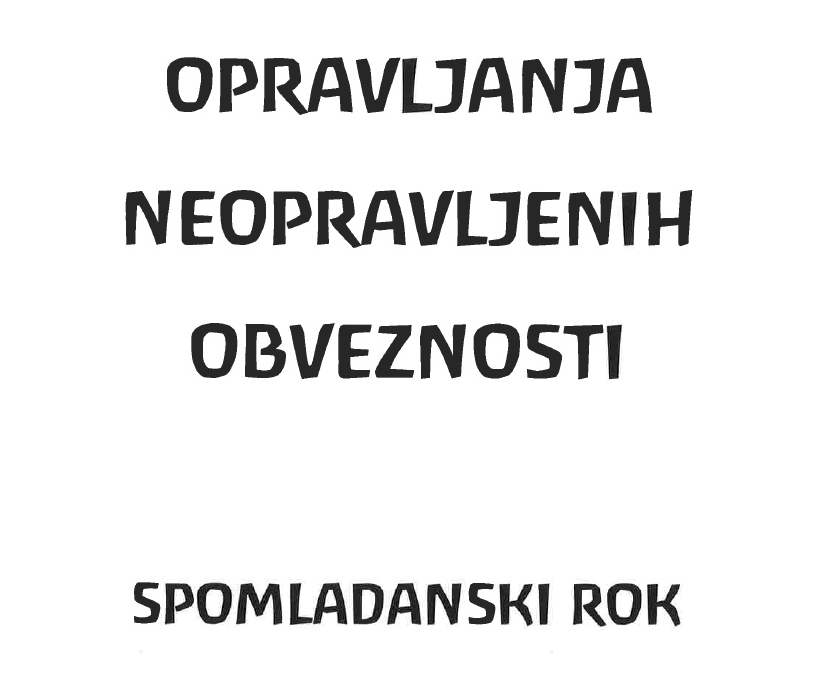 Razpored opravljanja neopravljenih obveznosti za gimnazijo