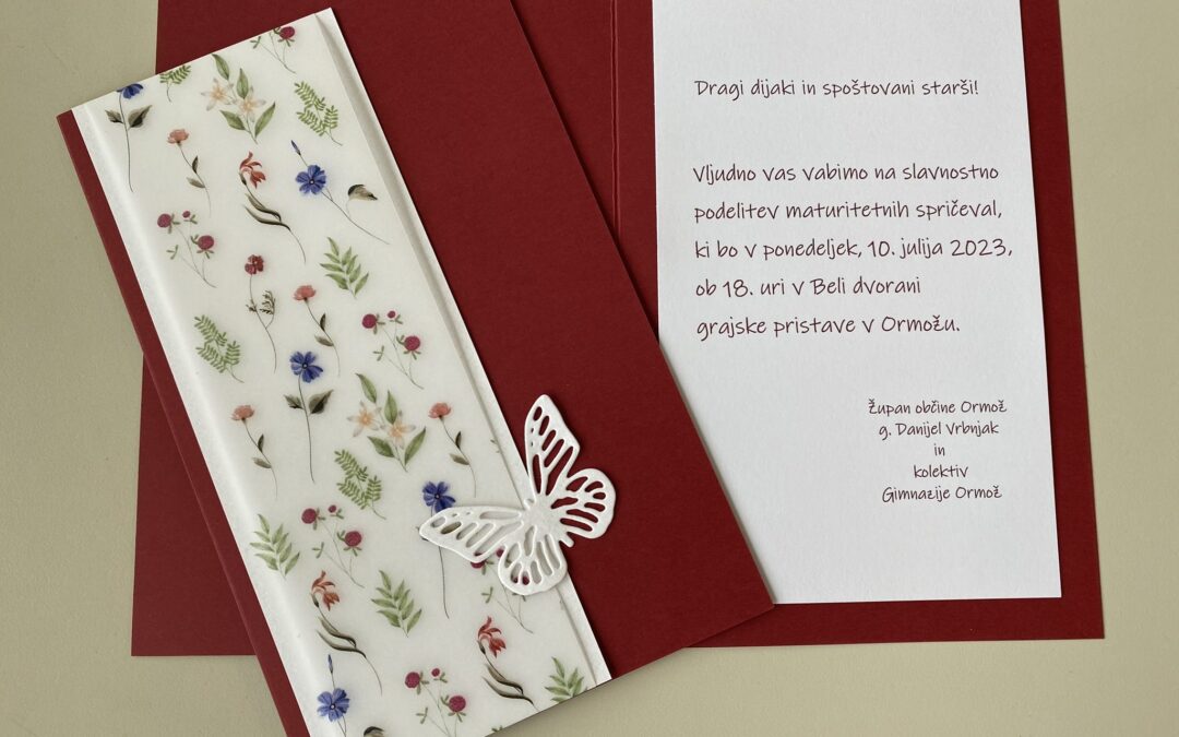 Podelitev maturitetnih spričeval splošne mature