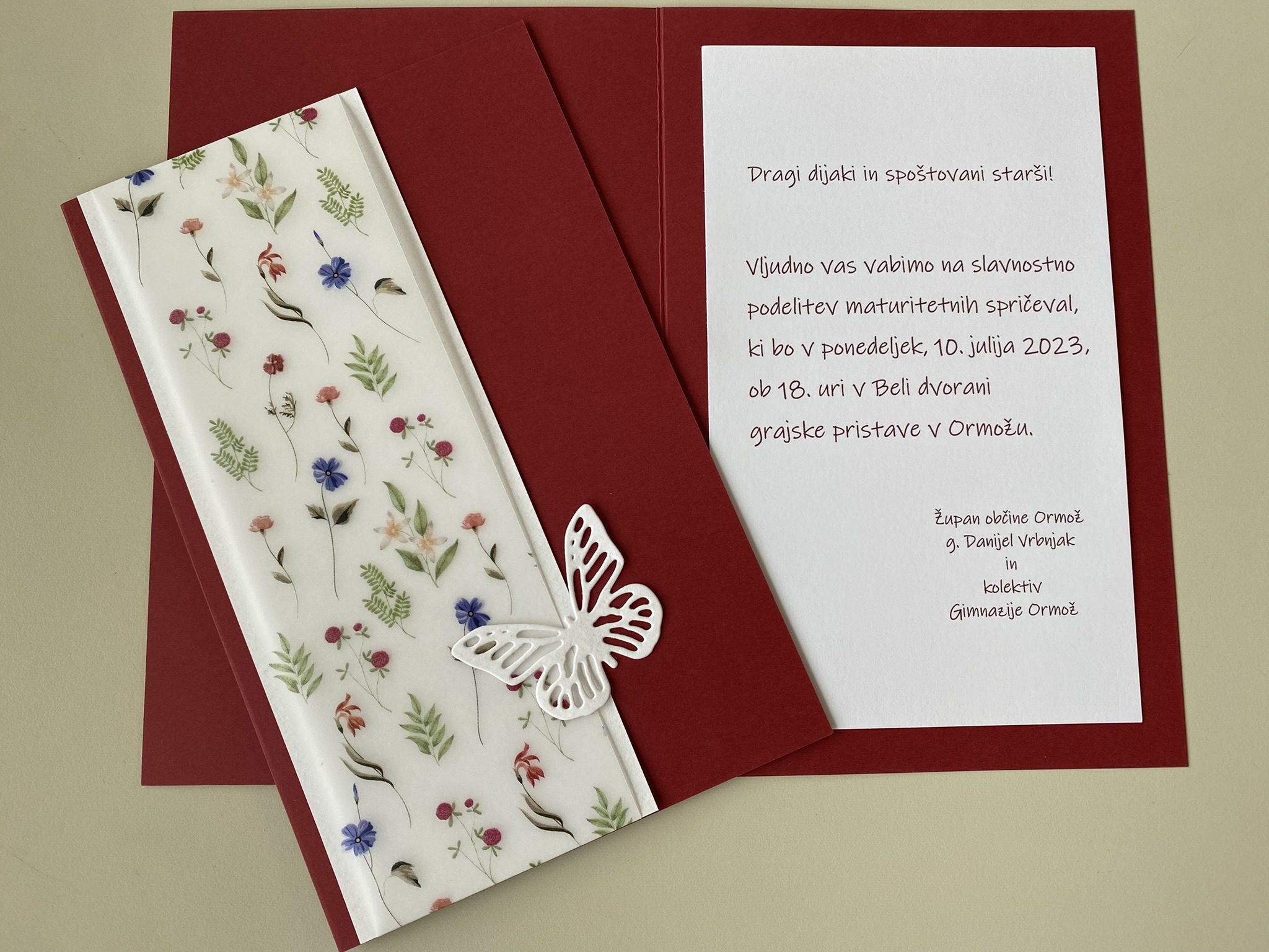 Podelitev maturitetnih spričeval splošne mature