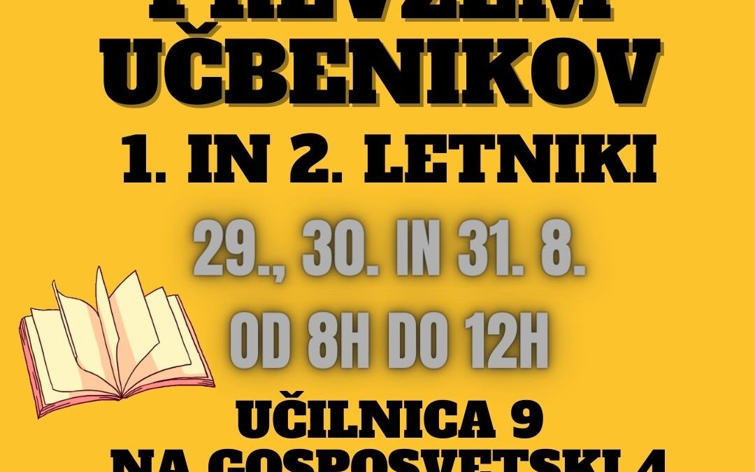 Prevzem učbenikov, avgust 2023