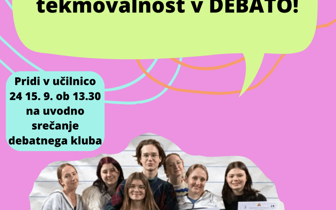 Vabljeni na uvodno srečanje debatnega kluba