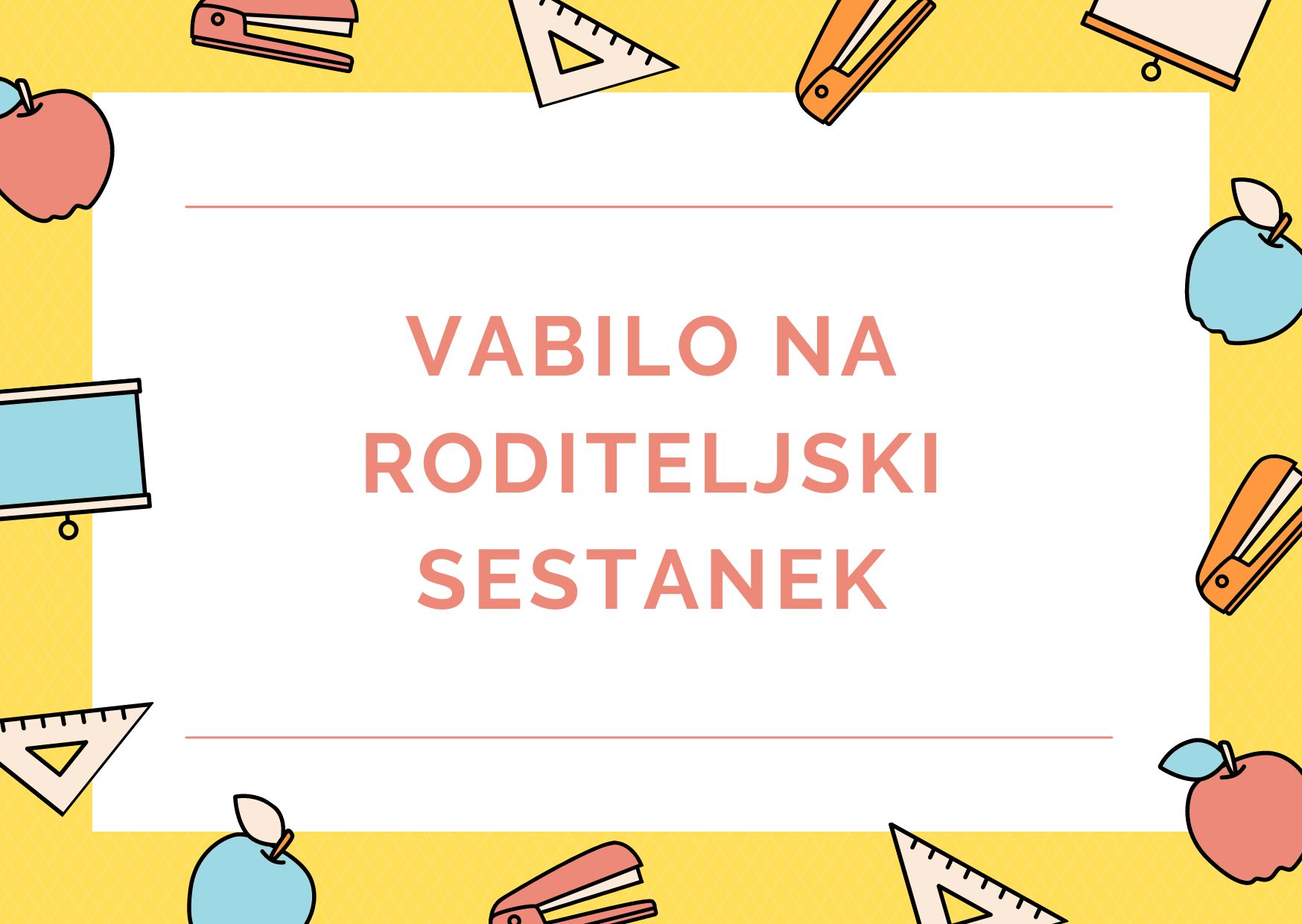 Skupni roditeljski sestanek za starše dijakov prvega letnika