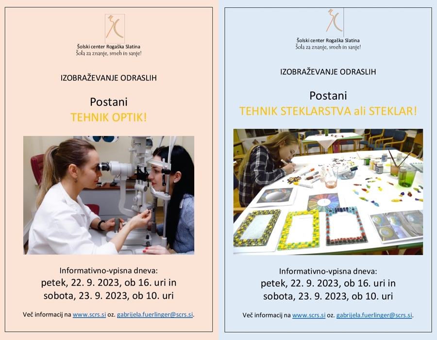 Informativno-vpisna dneva za odrasle kandidate Informativno-vpisna dneva za odrasle kandidate