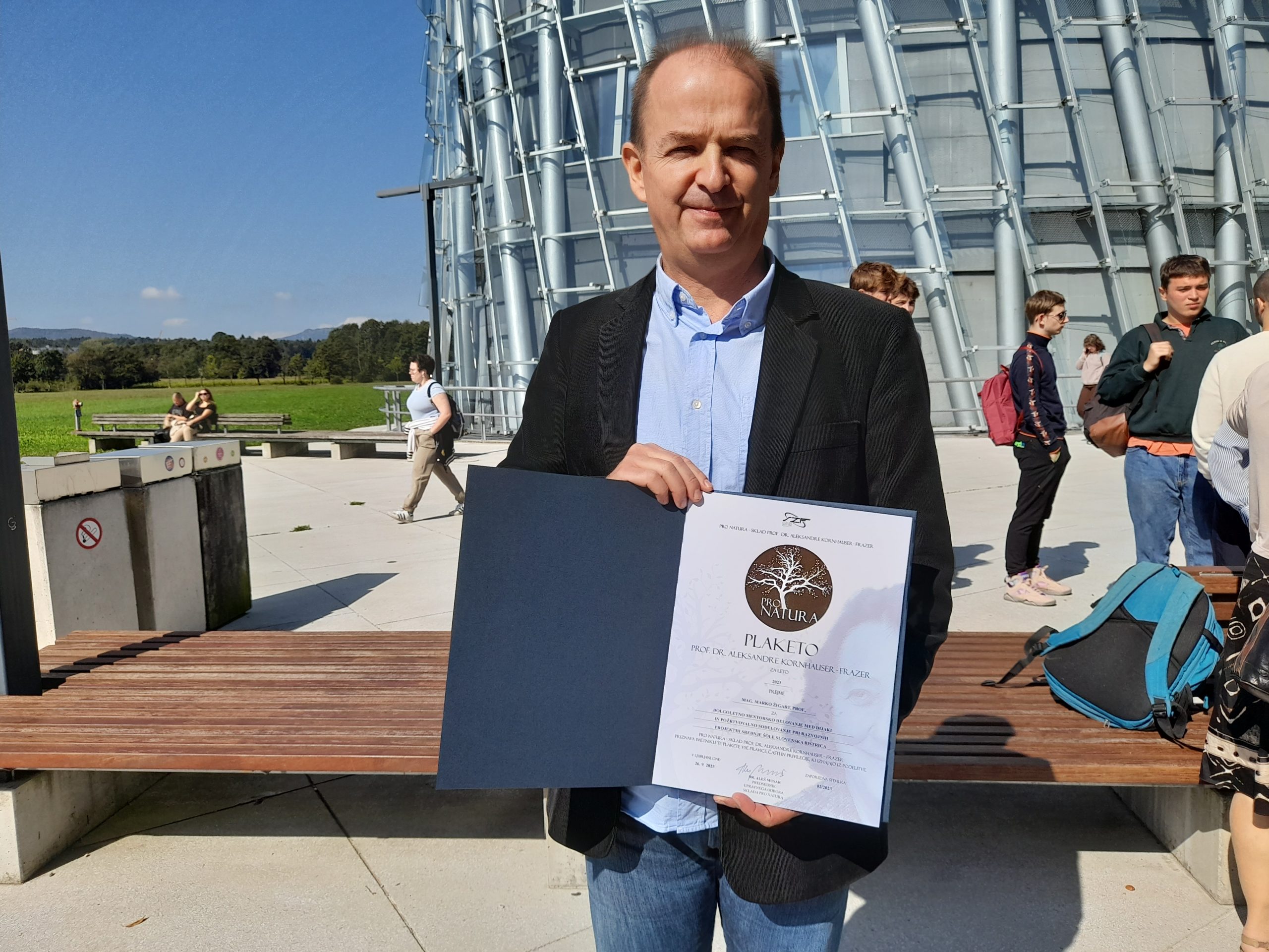 Profesor Marko Žigart, prejemnik Plakete dr. Aleksandre Kornhauser Frazer