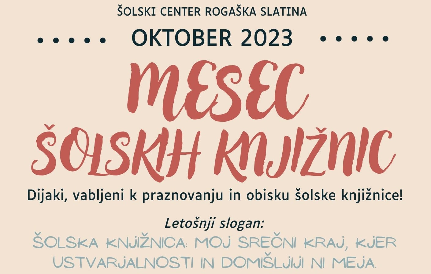 V mesecu oktobru praznujejo šolske knjižnice!