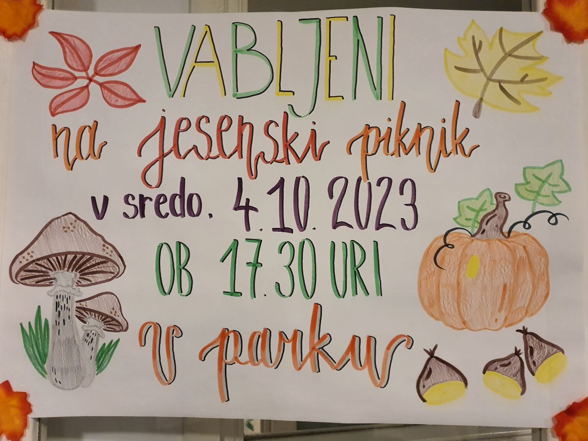 Jesenski piknik v dijaškem domu