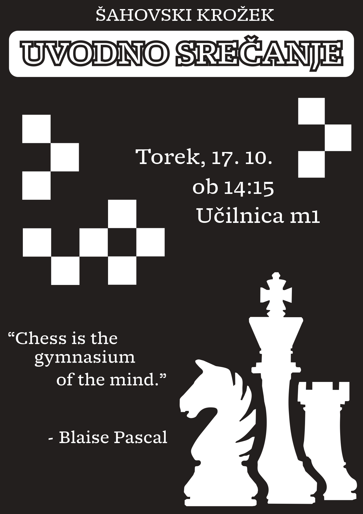 Šahovski krožek -UVODNO SREČANJE