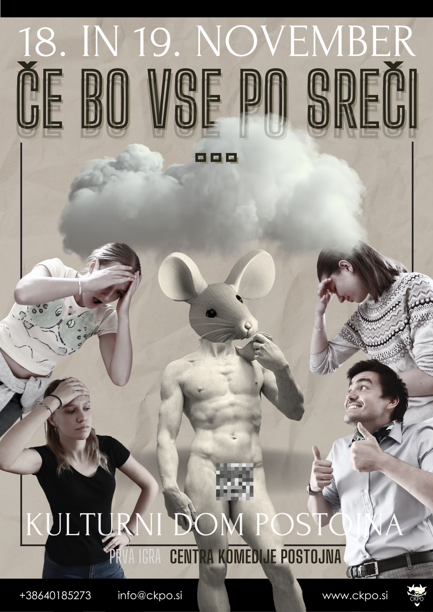Vabilo na ogled komedije Če bo vse po sreči … Vabilo na ogled komedije Če bo vse po sreči …