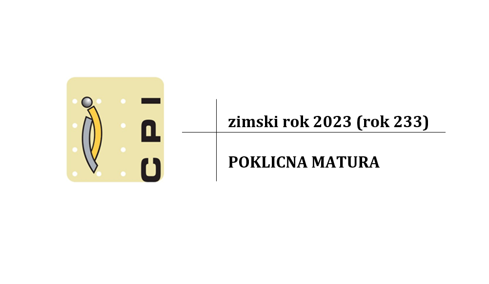 Obvestilo o zimskem roku poklicne mature