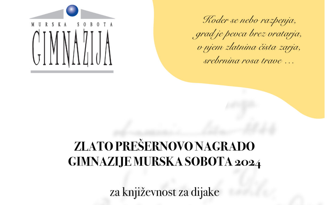 Natečaj za Prešernovo nagrado 2023/24