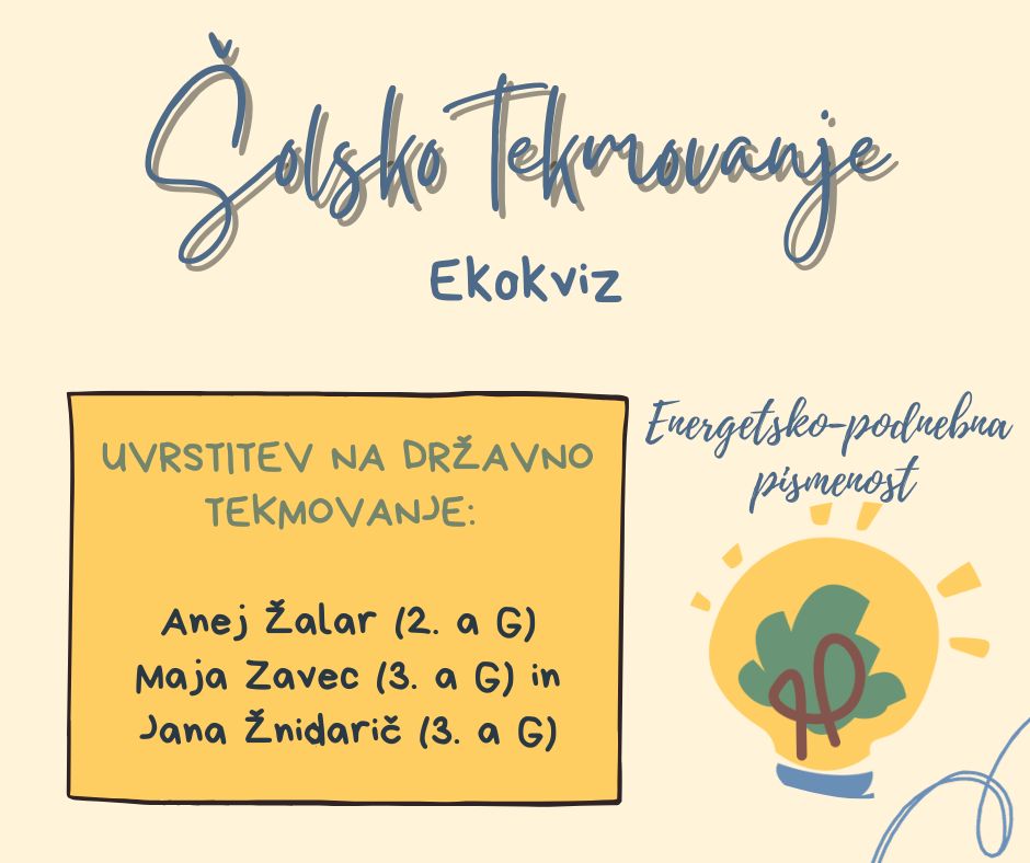 Rezultati šolskega tekmovanje ekokviz